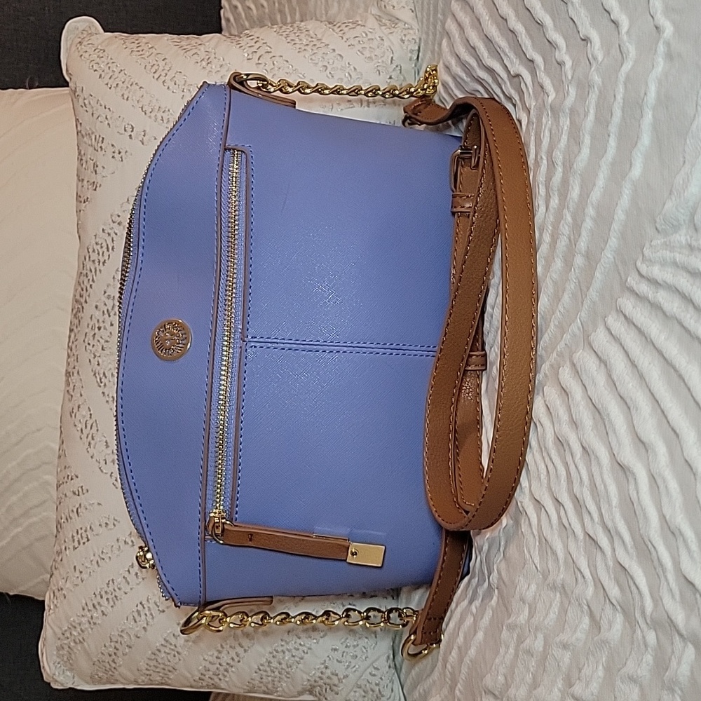 BAG ANNE KLEIN Style: Sawyer SKY BLUE Classic Curves  24" Drop Strap CROSSBODY